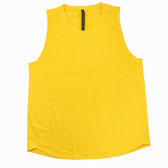 Lululemon Men's Tank License to Train Sz L Yellow Breathable Gorpcore Mesh Top - Picture 1 of 10